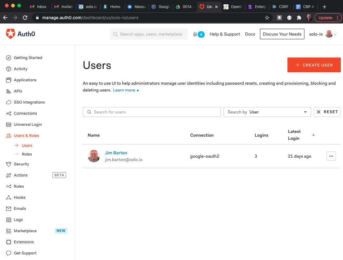 Auth0 User List